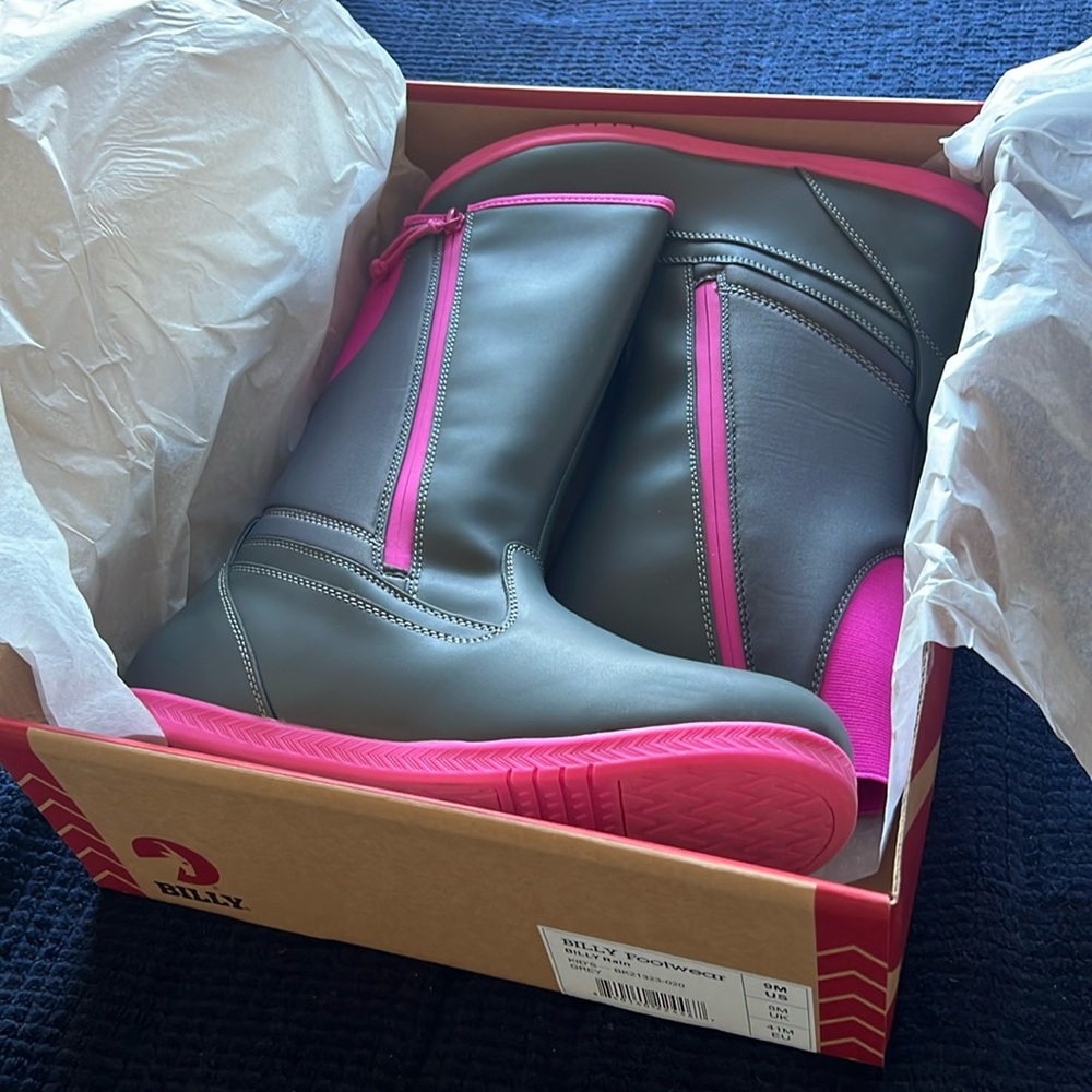 Billy - Grey BILLY EZ Boots - Size 9